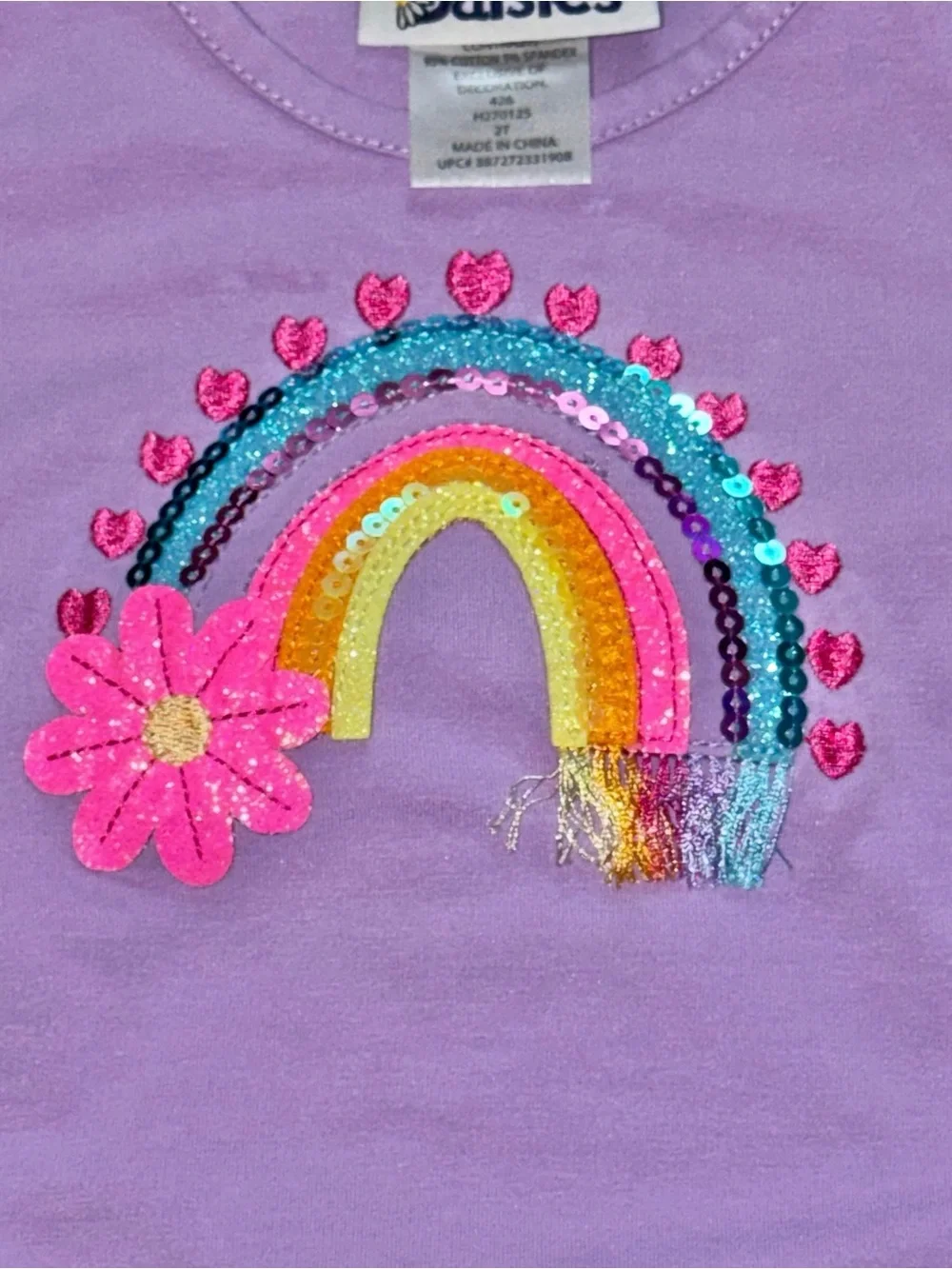 Counting Daisies Purple Rainbow Matching Outfit Set Ruffle Flare Pant Toddler 2T